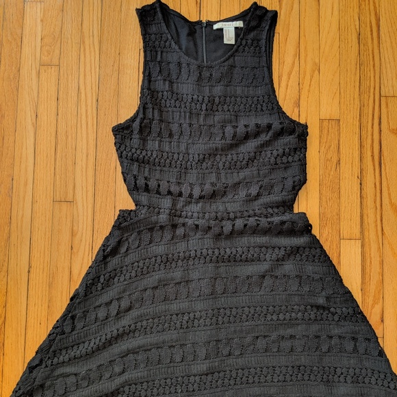 Lace Crochet Overlay Cut-Out A-Line Skater Dress - Picture 2 of 5